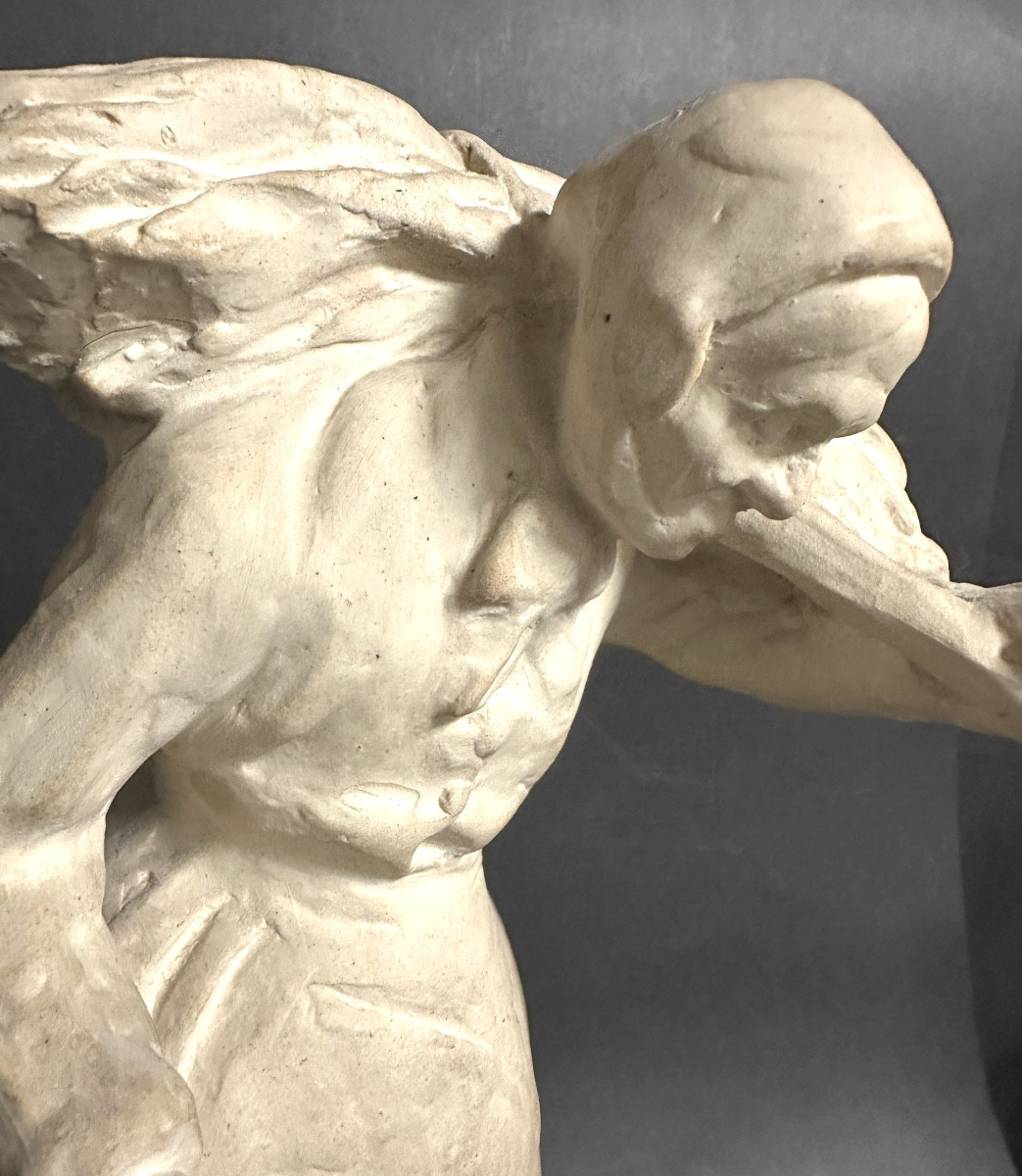 Ernest Wittmann For Mougin Nancy Stoneware On Sculpted Base 1910 Vieille Au Fagot /2-photo-2