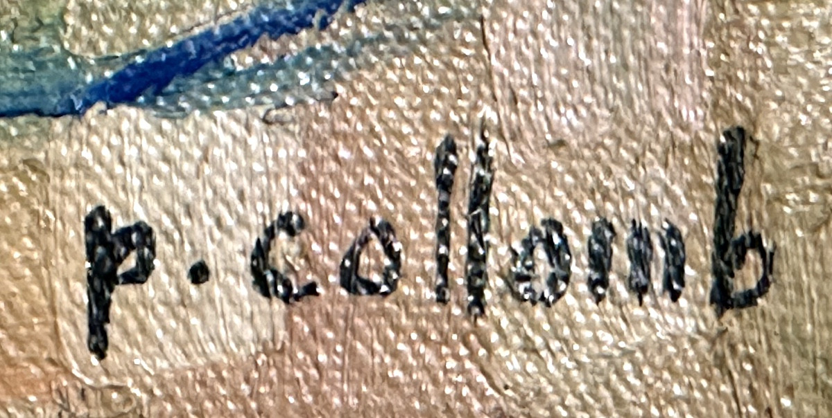 Paul COLLOMB 1921-2010 Huile vase de fleurs signé-photo-3