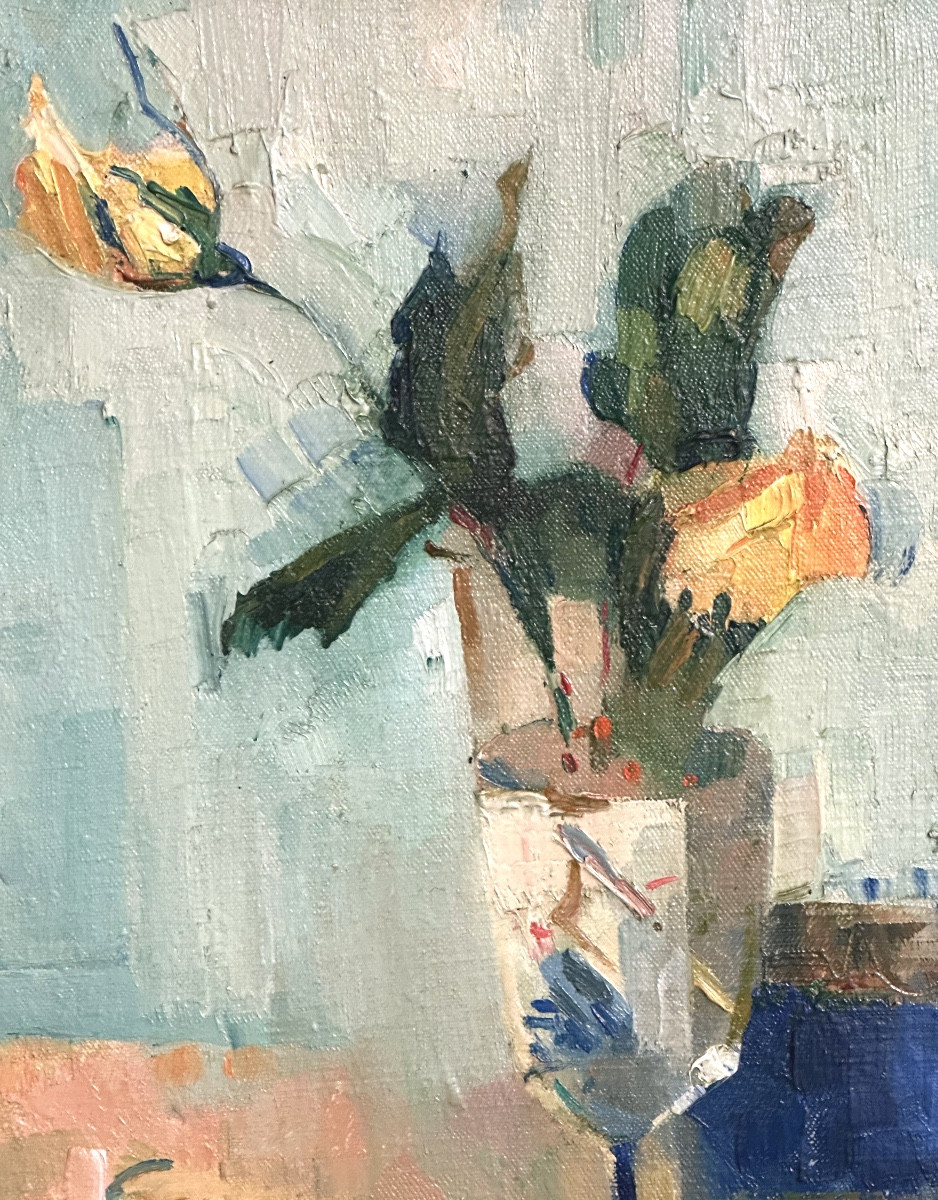 Paul COLLOMB 1921-2010 Huile vase de fleurs signé-photo-4