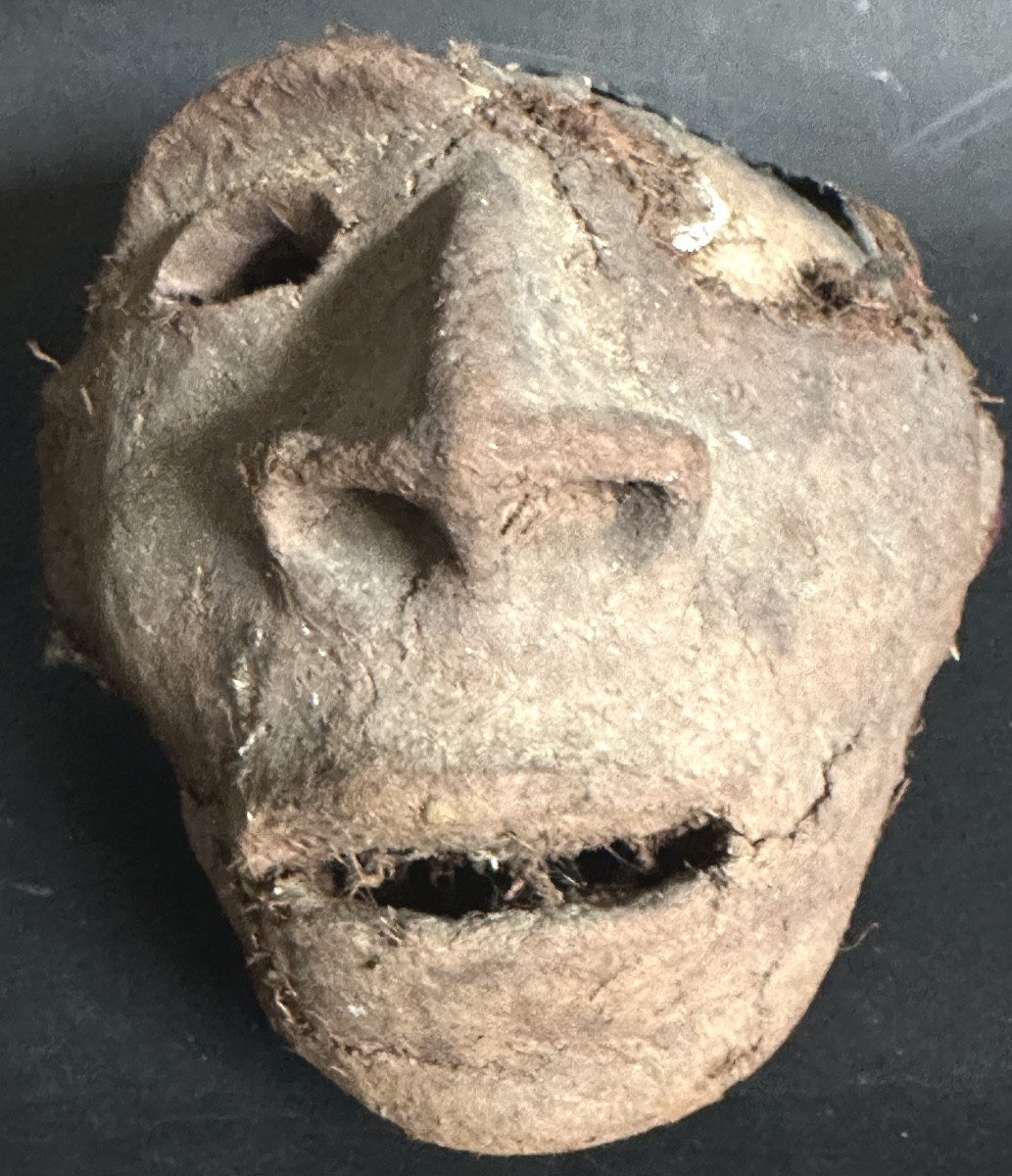 RARE crâne surmodelé Vaneatu Art Primitif Océanie relique en l’état Musée-photo-2