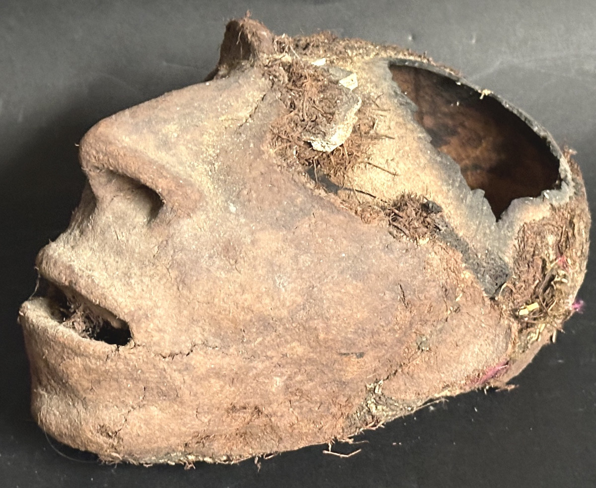 RARE crâne surmodelé Vaneatu Art Primitif Océanie relique en l’état Musée-photo-4
