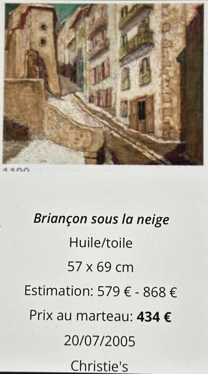 Charles Boutheon 1877-1949 Oil Sled On Mountain Snow 1929 Alps-photo-4