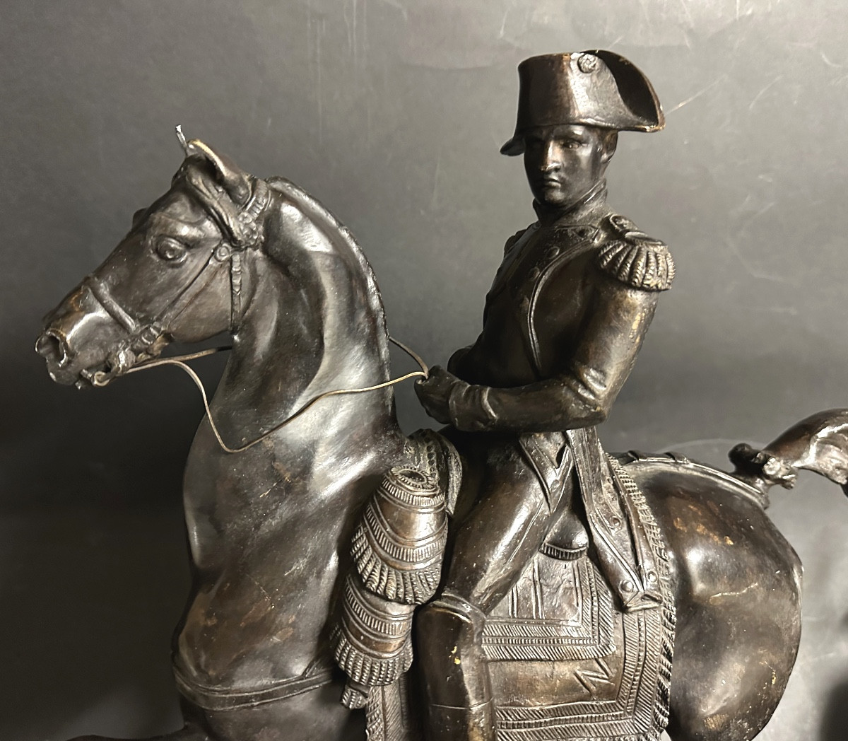 Carlo MAROCHETTI 1805-1867 d’après Empereur Napoléon  Ier à cheval bronze-photo-3