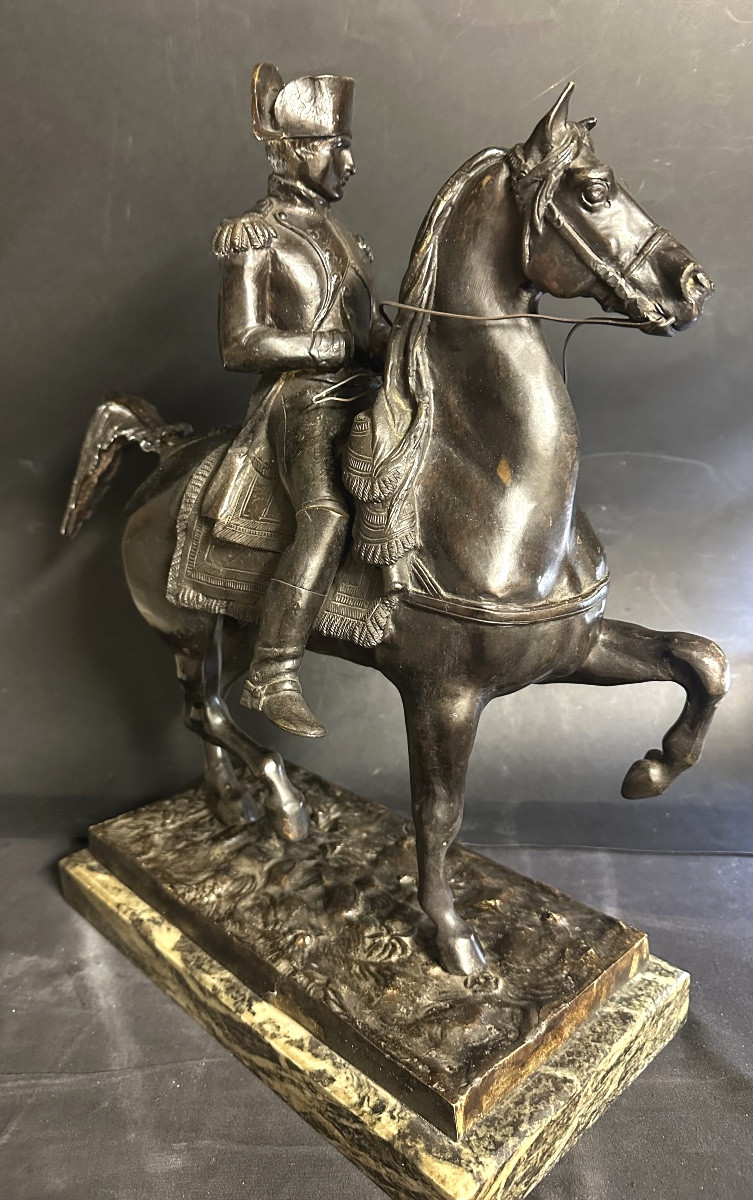 Carlo MAROCHETTI 1805-1867 d’après Empereur Napoléon  Ier à cheval bronze-photo-2