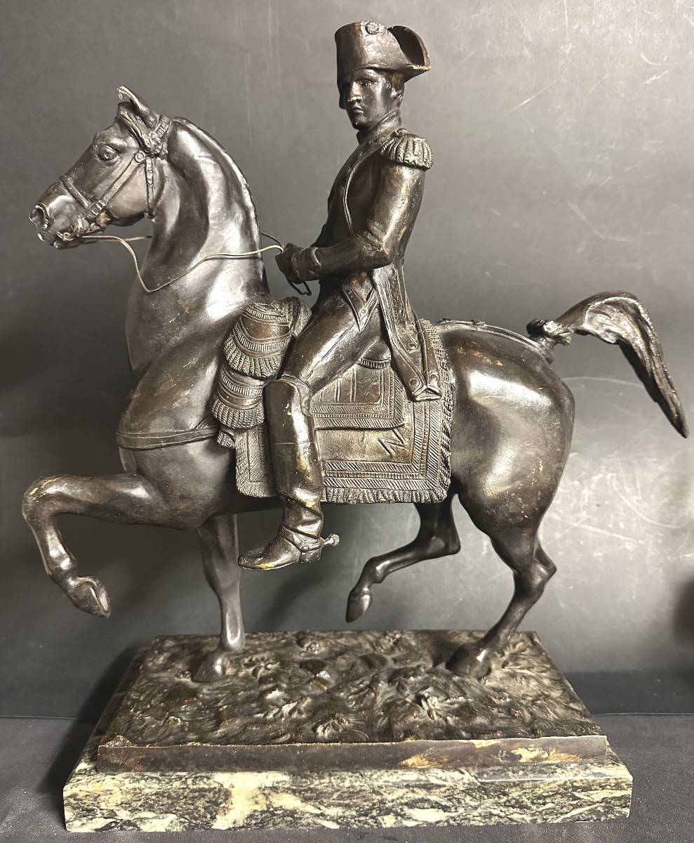 Carlo MAROCHETTI 1805-1867 d’après Empereur Napoléon  Ier à cheval bronze