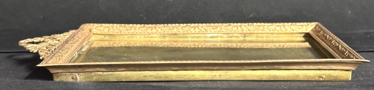 Late 19th Century Louis XVI Style Gilt Bronze Photo Frame With Original Glass Photo Holder, Very Good Condition-photo-1