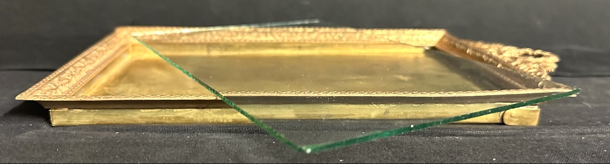 Late 19th Century Louis XVI Style Gilt Bronze Photo Frame With Original Glass Photo Holder, Very Good Condition-photo-5