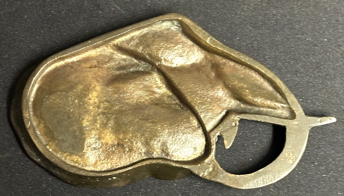 Rare Bronze éléphant Pocket Scoop Circa 1900/1920 Hunting Animalistic Decoration-photo-3