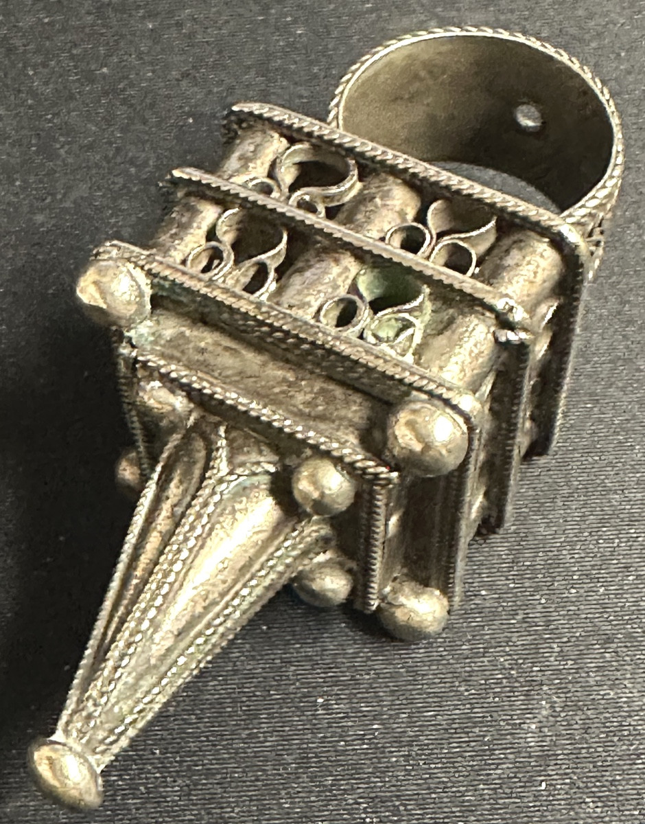 Solid Silver Ring For Berber Hair Braid Morocco Aït Akka Sephardic-photo-3