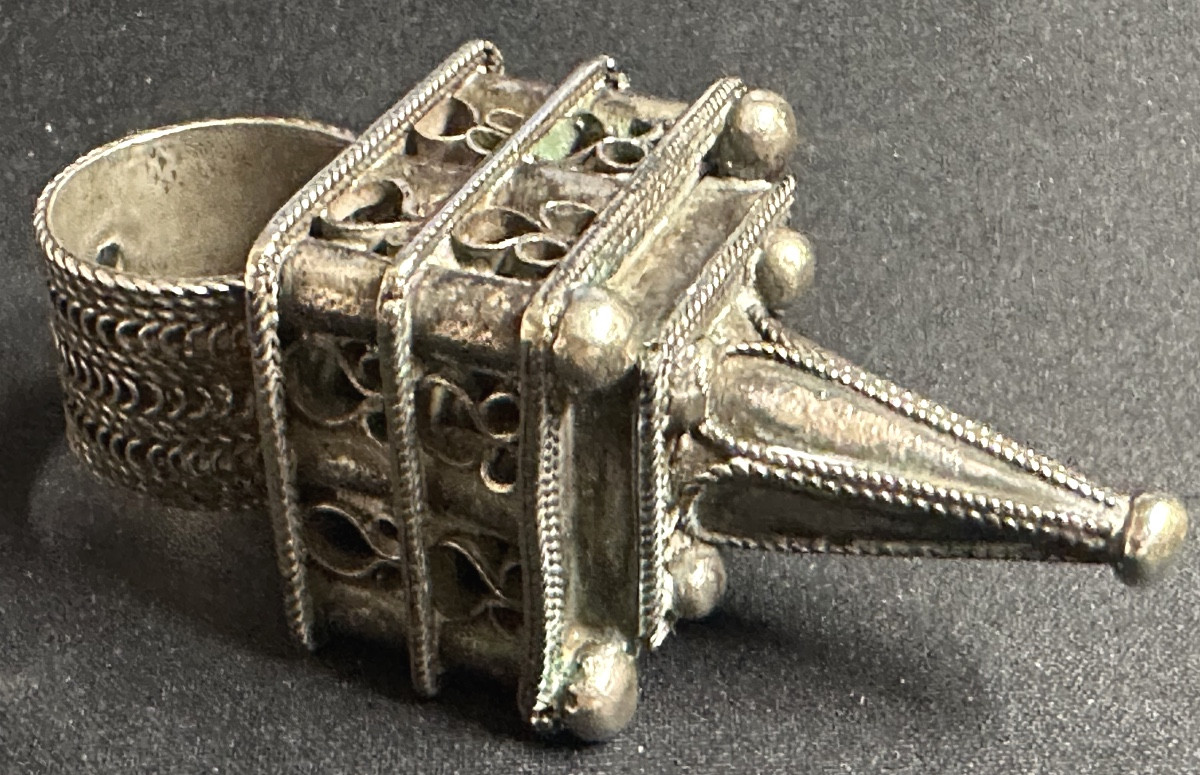 Solid Silver Ring For Berber Hair Braid Morocco Aït Akka Sephardic-photo-4