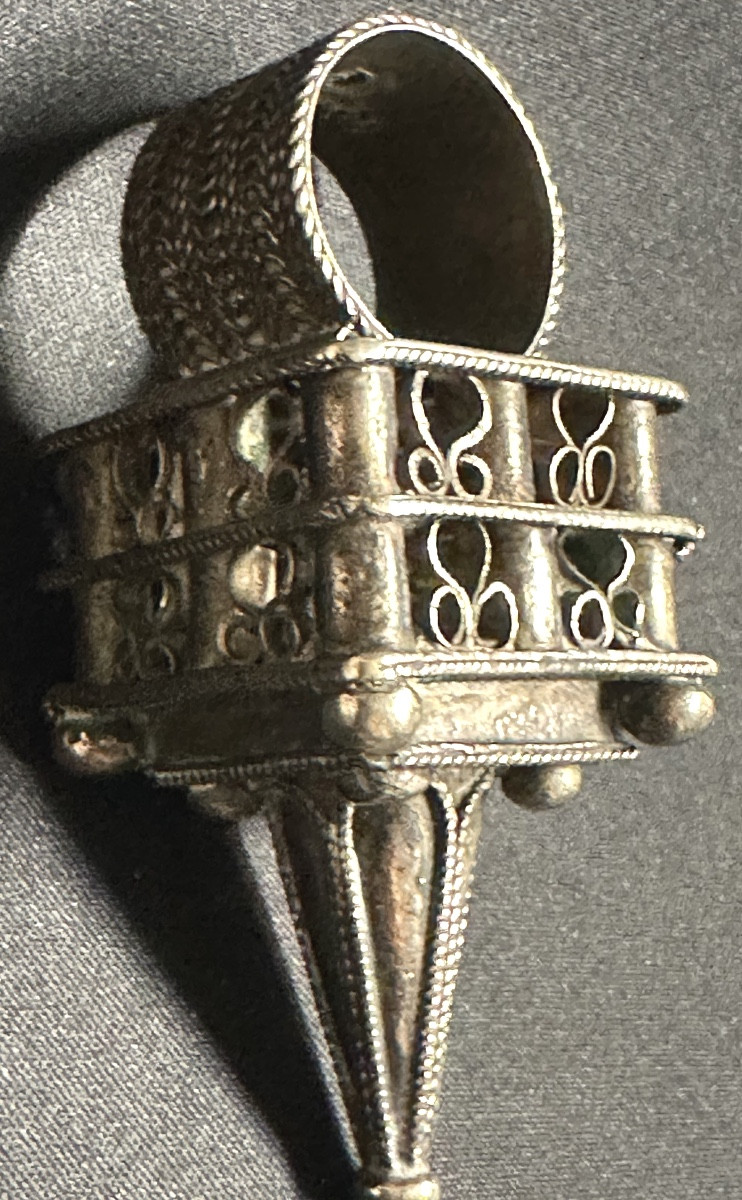 Solid Silver Ring For Berber Hair Braid Morocco Aït Akka Sephardic-photo-1