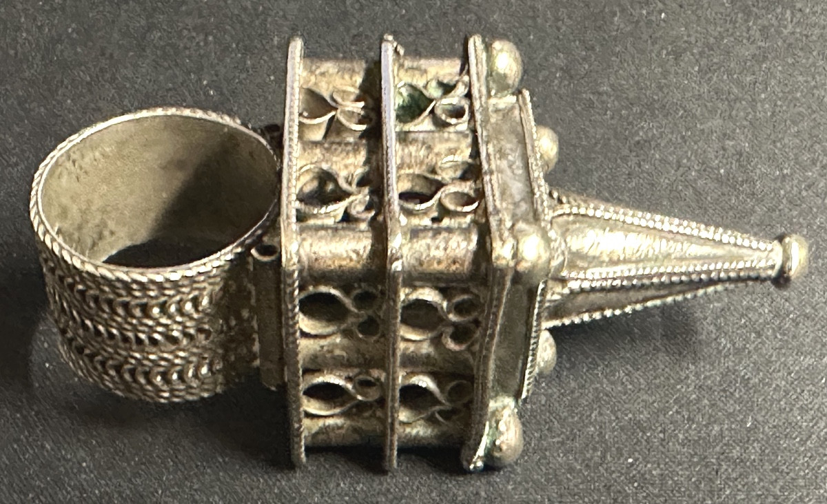 Solid Silver Ring For Berber Hair Braid Morocco Aït Akka Sephardic-photo-4