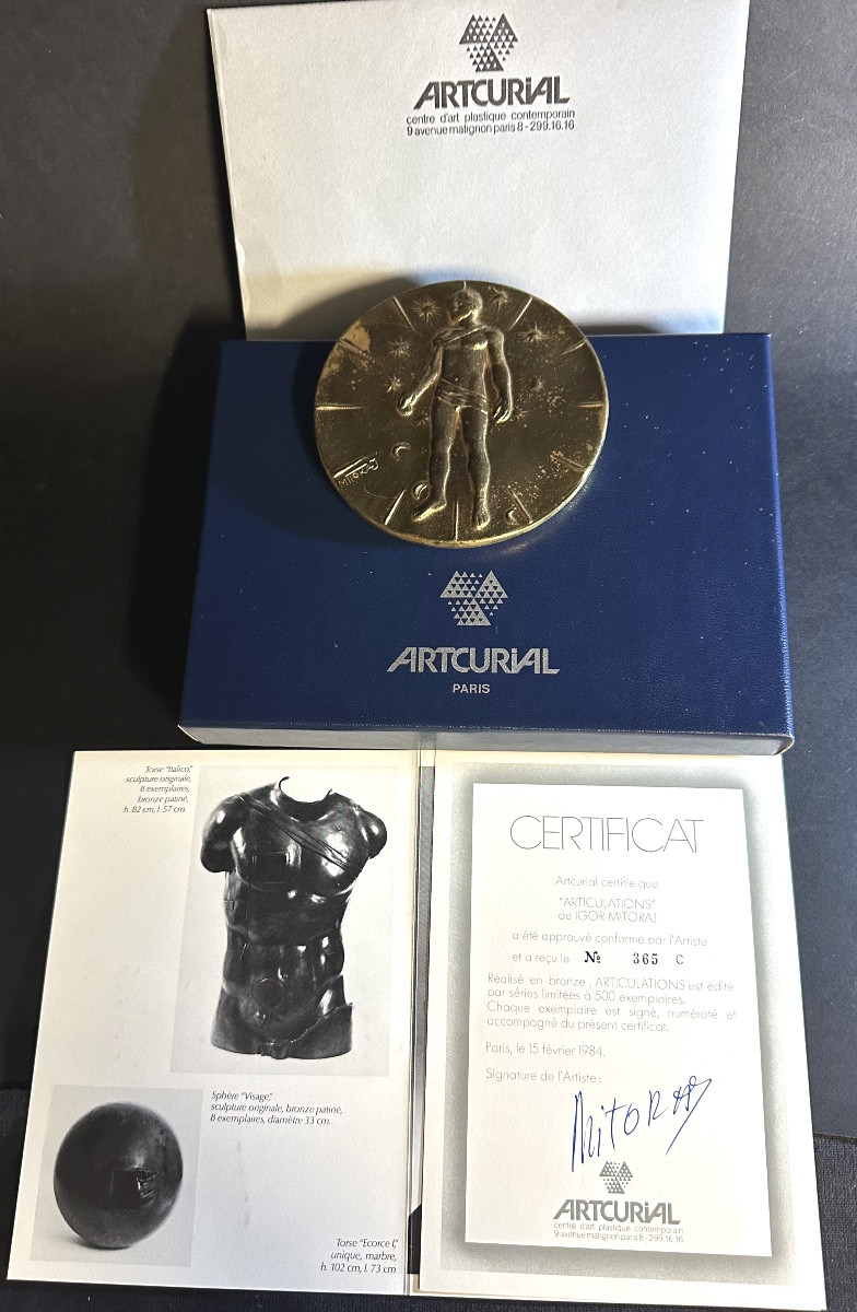 Igor MITORAJ 1944-2014 ARTCURIAL Bronze en écrin ARTICULATIONS avec certificat Pologne-photo-2