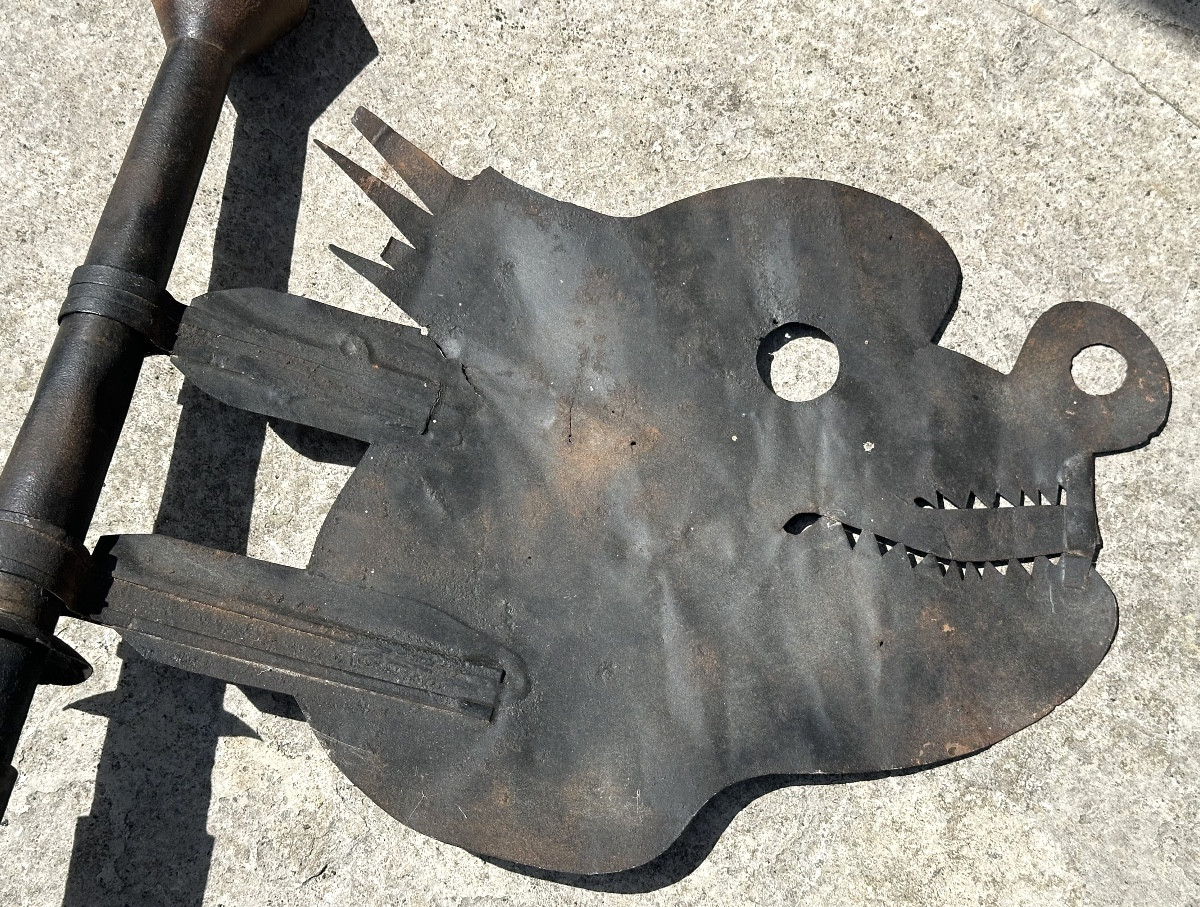 Antique Wrought Iron Weathervane 19th Century Fantastic Animal Folk Art-photo-3