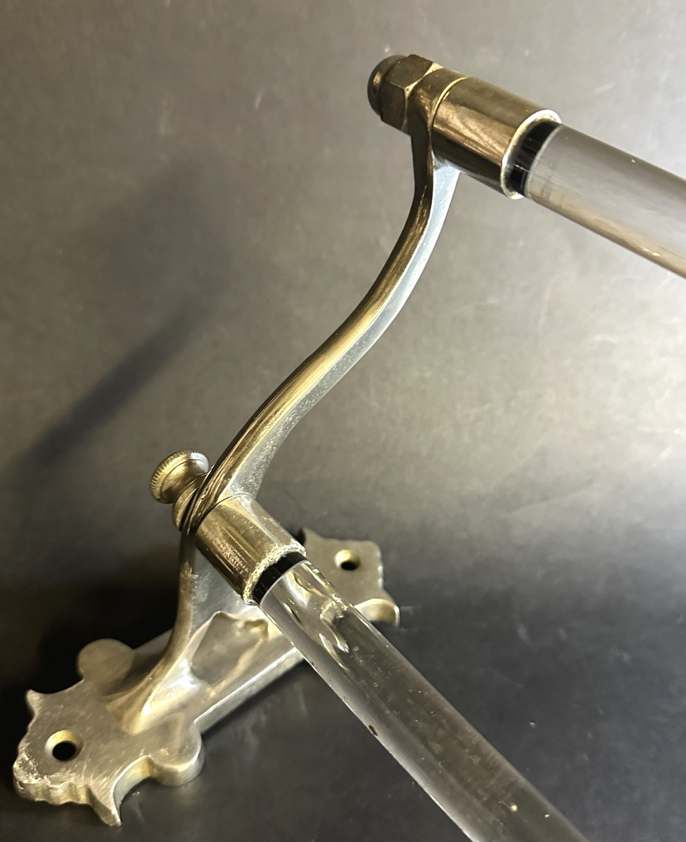 Towel Rack 1900 In Nickel-plated Brass And Glass Tubes-photo-2