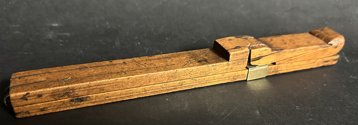 Bootmaker's Toise Pedimeter 19th Century Boxwood And Brass Pied Du Roi Shoemaker's Foot Measure-photo-2
