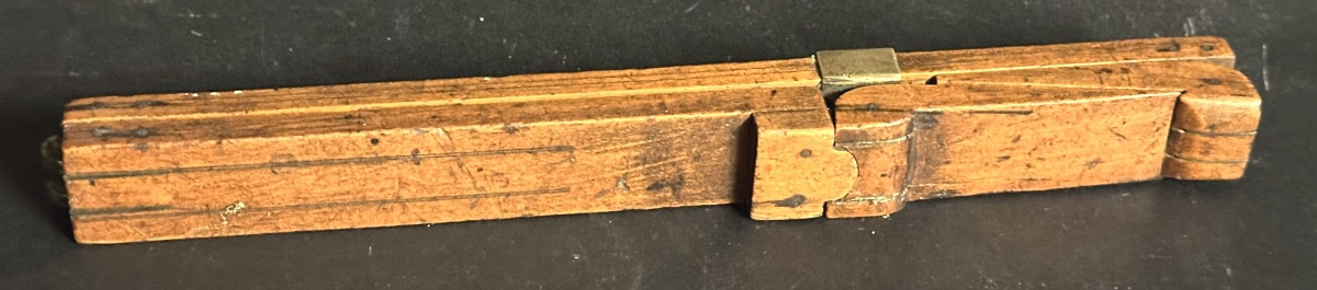 Bootmaker's Toise Pedimeter 19th Century Boxwood And Brass Pied Du Roi Shoemaker's Foot Measure-photo-1