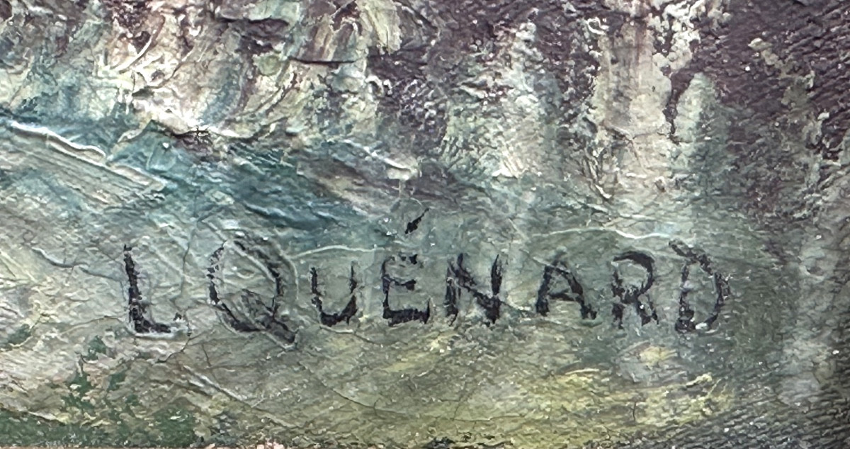 Lucien QUENARD 1902-1995 Grande huile Aiguille des Houches Merlet vallée de Chamonix Mont Blanc-photo-3