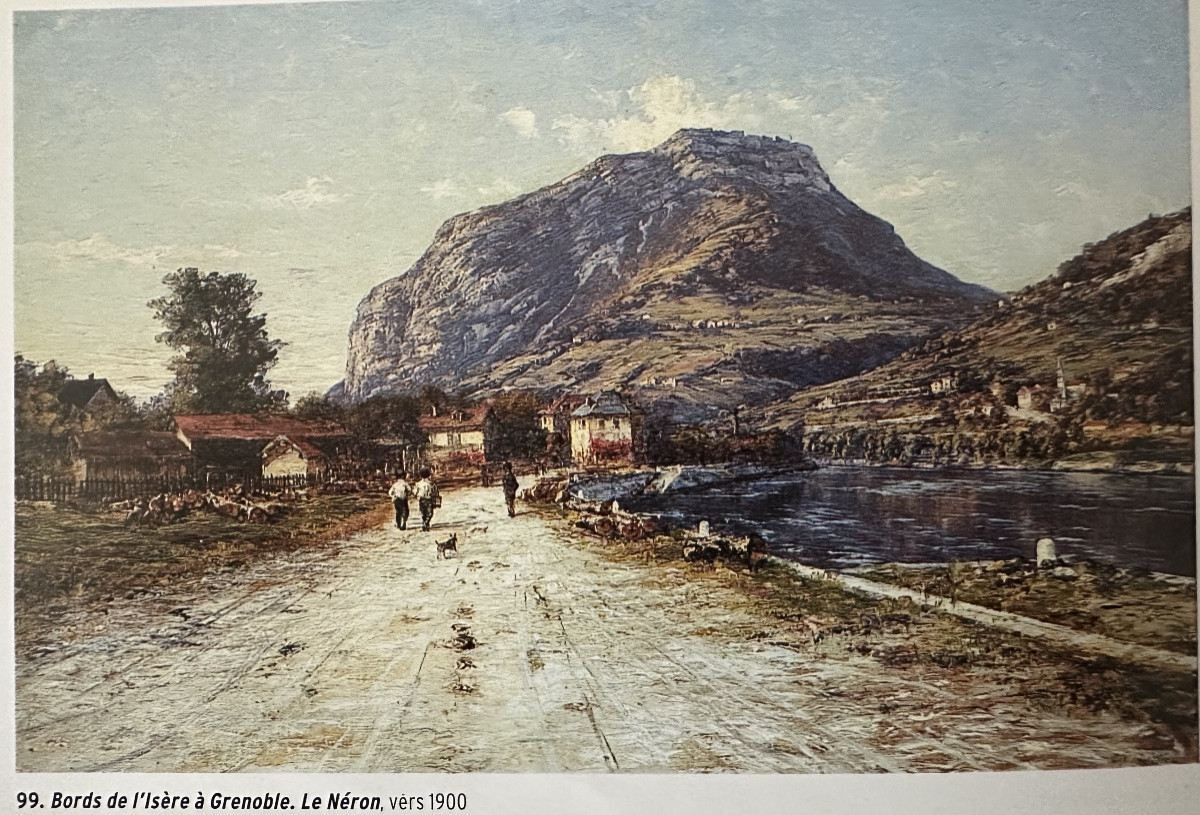 Charles BERTIER Grenoble 1860-1924 Grande huile Le Néron St Martin le Vinoux bord d’Isère signé-photo-6