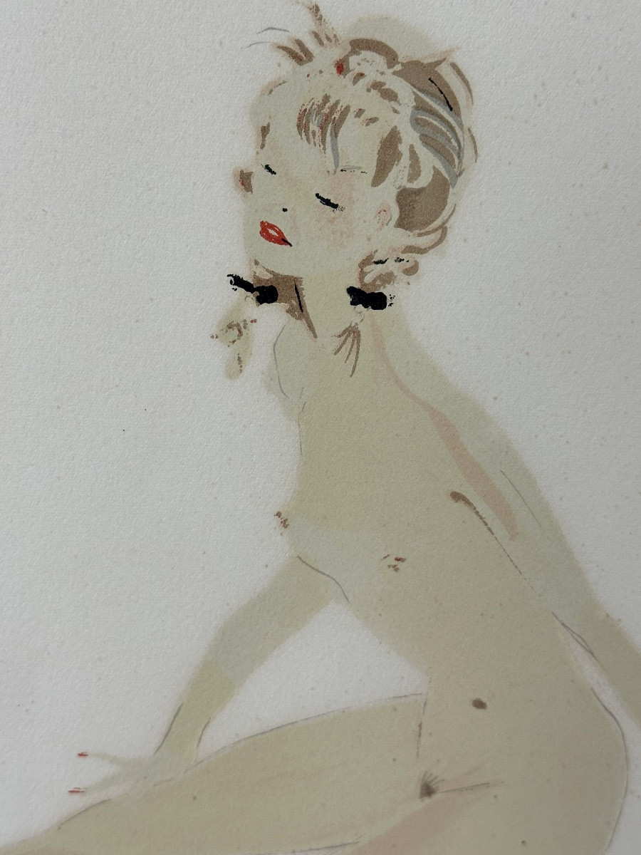 Jean Gabriel Domergue Color Lithograph Suzette 1956 Signed La Parisienne-photo-3