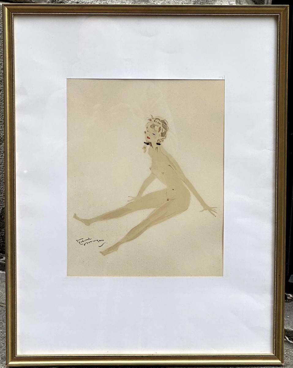 Jean Gabriel Domergue Color Lithograph Suzette 1956 Signed La Parisienne-photo-4