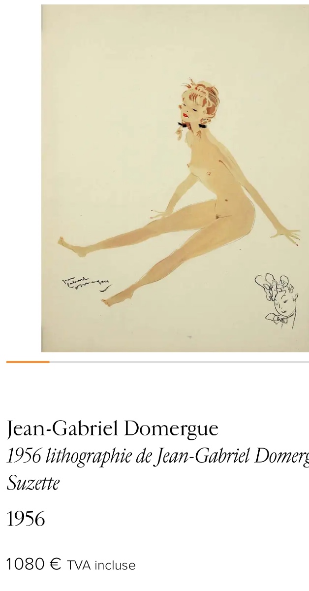 Jean Gabriel Domergue Color Lithograph Suzette 1956 Signed La Parisienne-photo-3