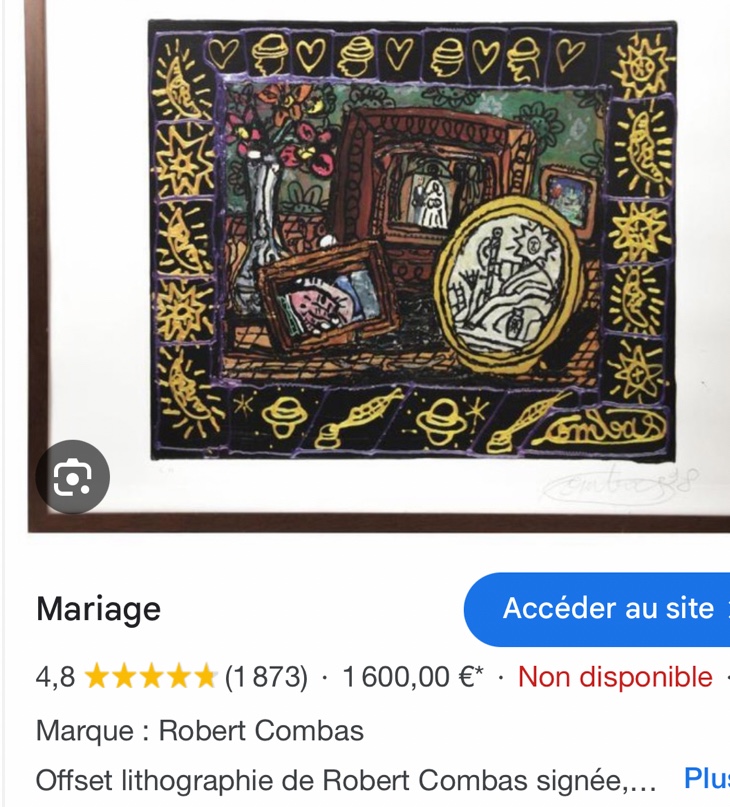 Robert Combas Lithograph Le Mariage 1998 Signed-photo-3