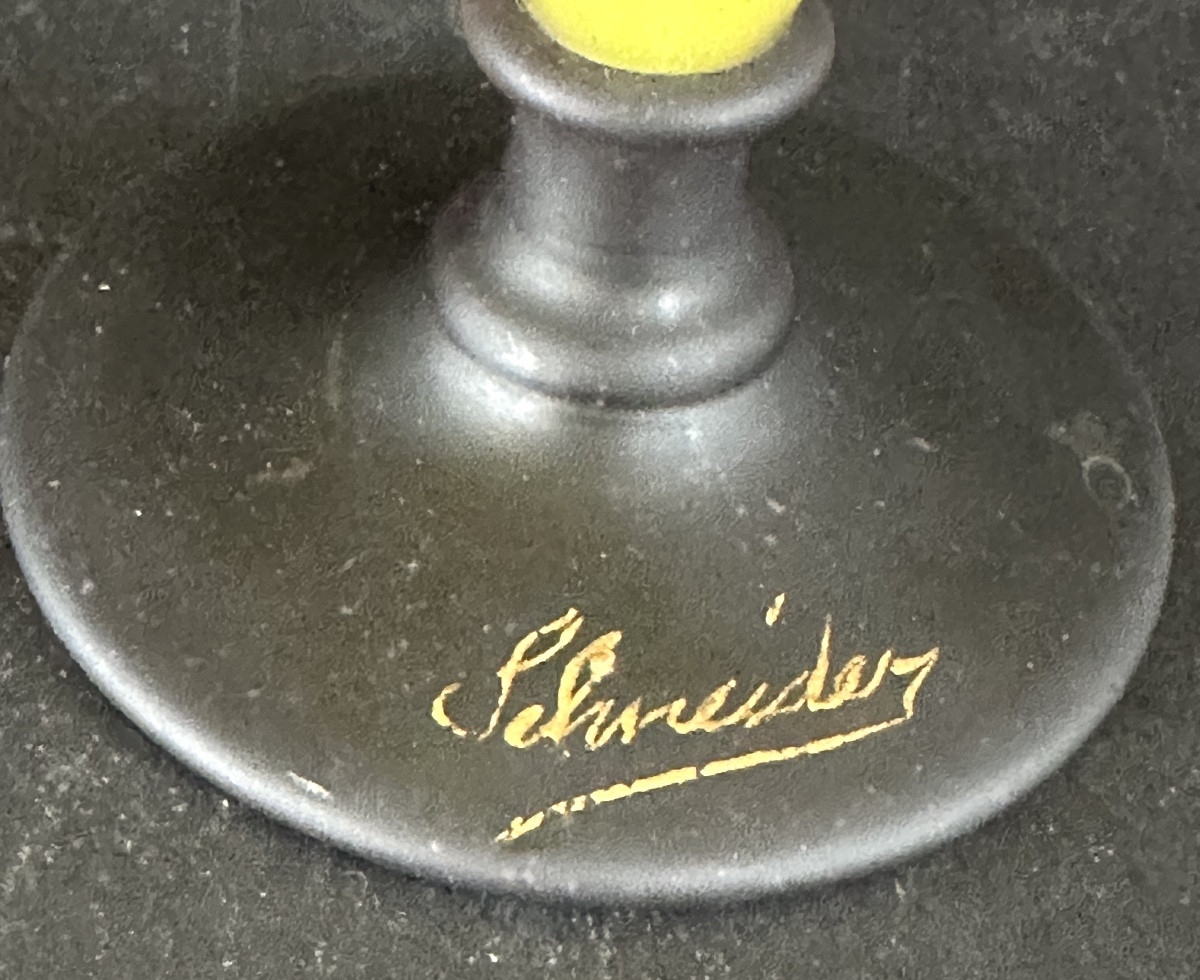 Charles Schneider Jewel Glass Bowl With Heat-stretching Signed About 1922-photo-2