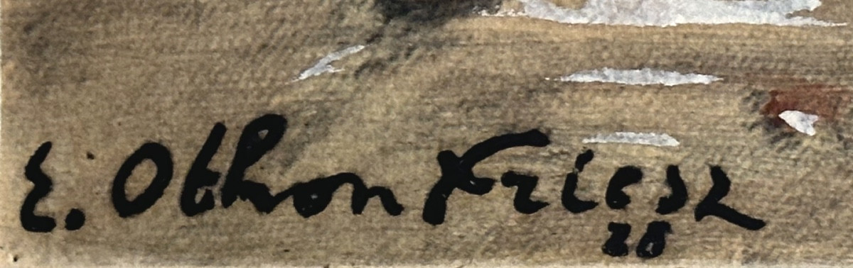 Émile OTHON FRIEZ 1879-1949 Jardin animé lithographie Jacomet vers 1930 signée-photo-3