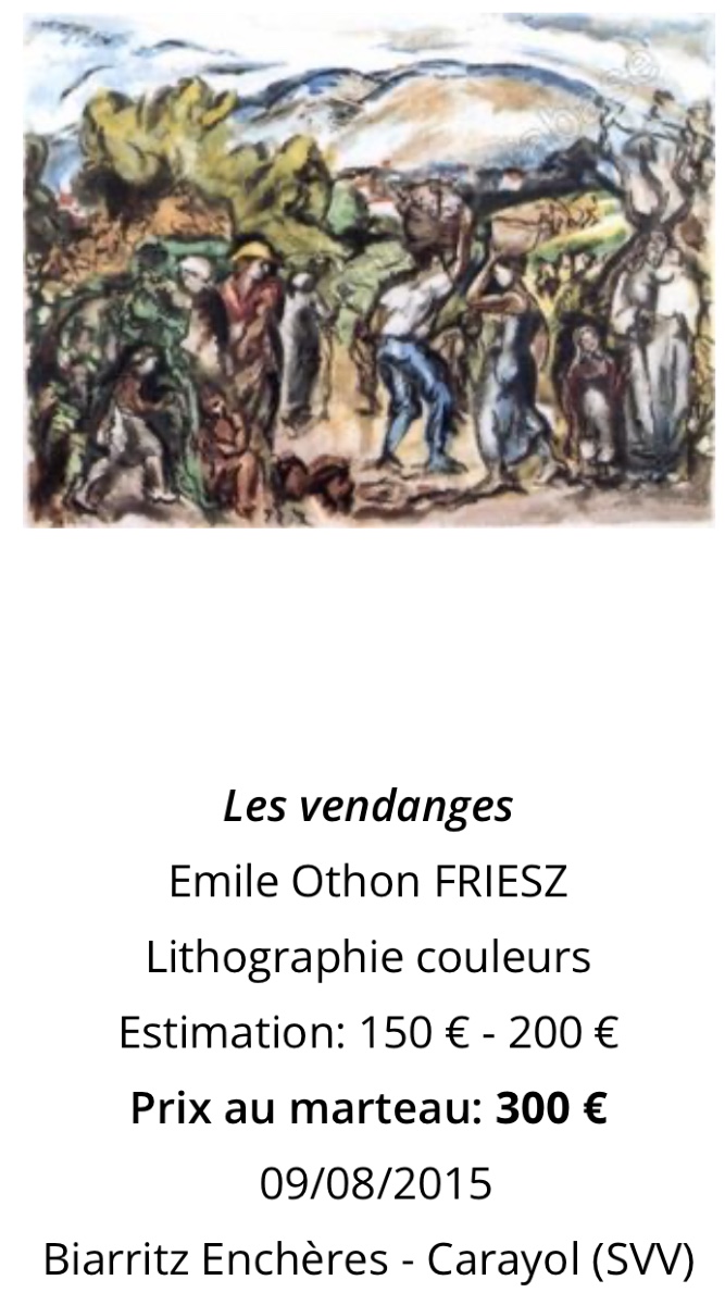 Émile OTHON FRIEZ 1879-1949 Jardin animé lithographie Jacomet vers 1930 signée-photo-5