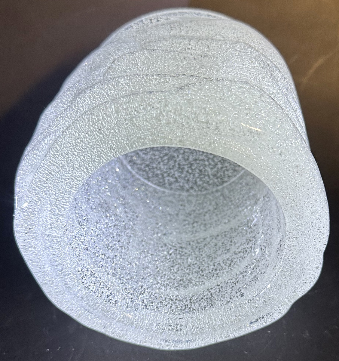 Blown And Bubbled Glass Vase Circa 1940 / 1950 In The Daum Style-photo-1