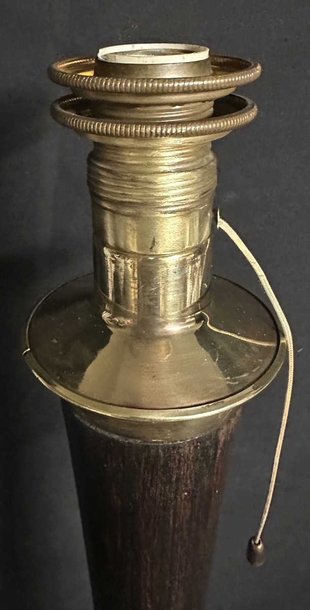Antique Mazda Lamp In Very Good Condition Circa 1960 With Its Opaline Glass.-photo-2