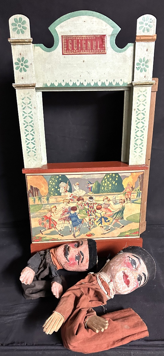 Théâtre de Guignol Lyonnais et marionnettes Castelet vers 1920 Lyon-photo-4