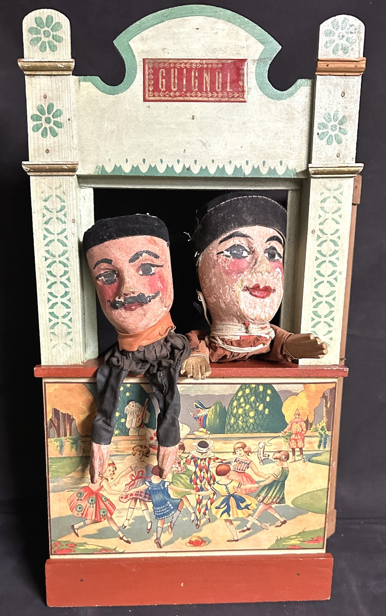 Théâtre de Guignol Lyonnais et marionnettes Castelet vers 1920 Lyon
