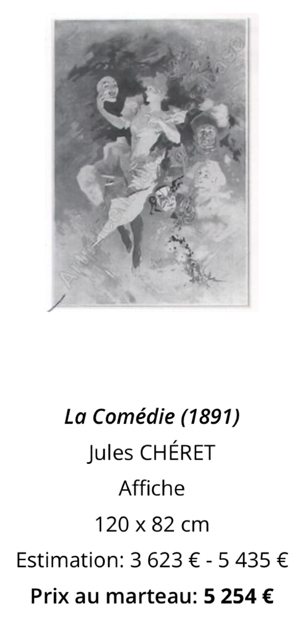 Jules Cheret 1836-1932 La Comédie 1891 Large Lithograph-photo-4