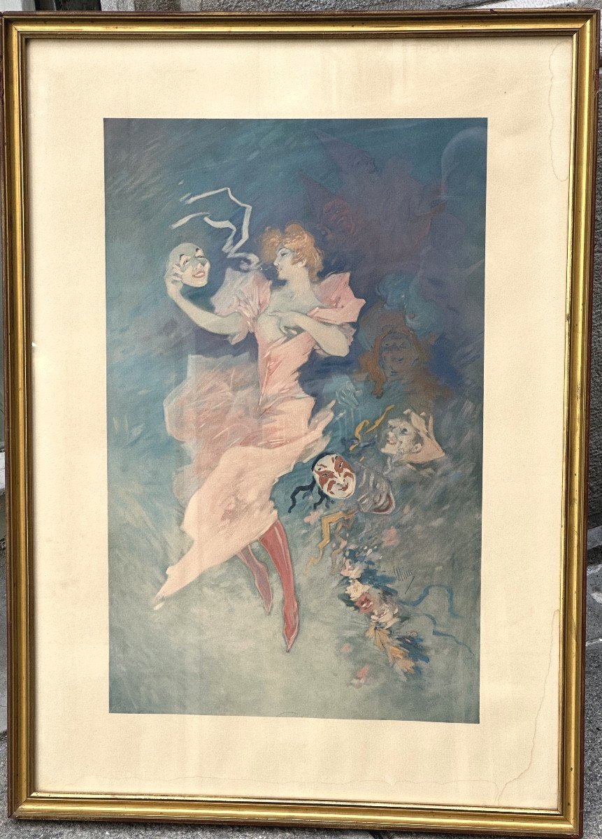 Jules Cheret 1836-1932 La Comédie 1891 Large Lithograph