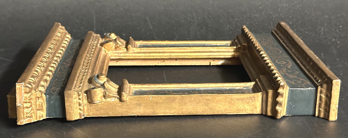 Cadre tabernacle italien fin 19e en bois polychrome-photo-1