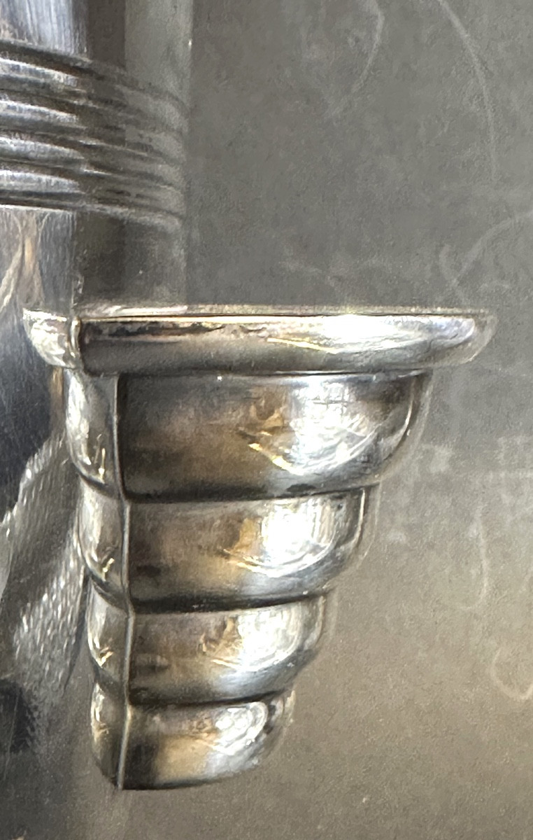 Art Deco Orfèvre Atd Silver-plated Champagne Bucket-photo-2