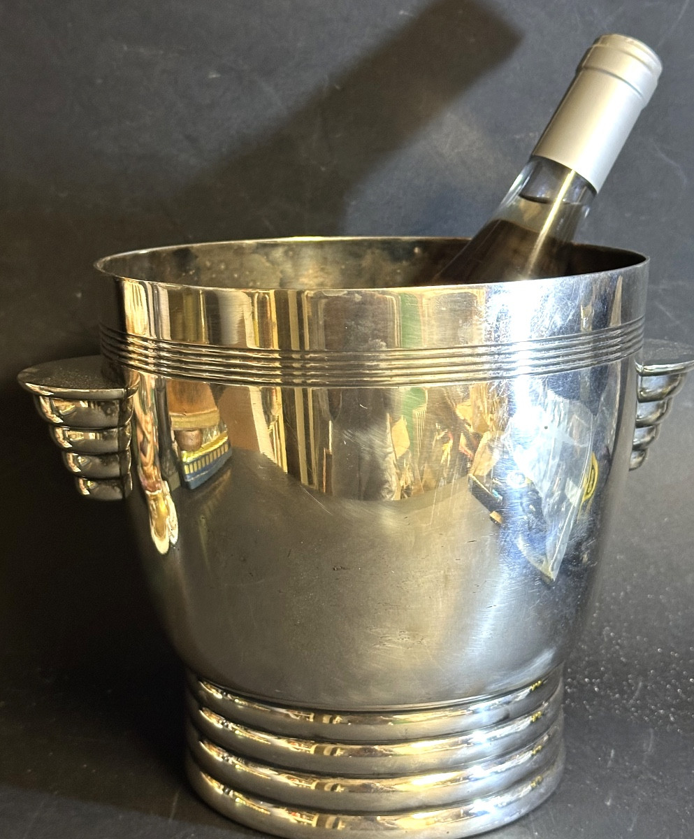 Art Deco Orfèvre Atd Silver-plated Champagne Bucket