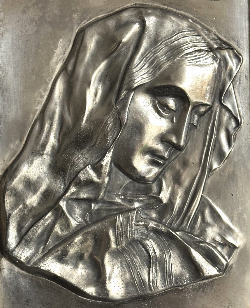 Framed Solid Silver Madonna About 1900 In Very Good Condition Madonna Religion-photo-3