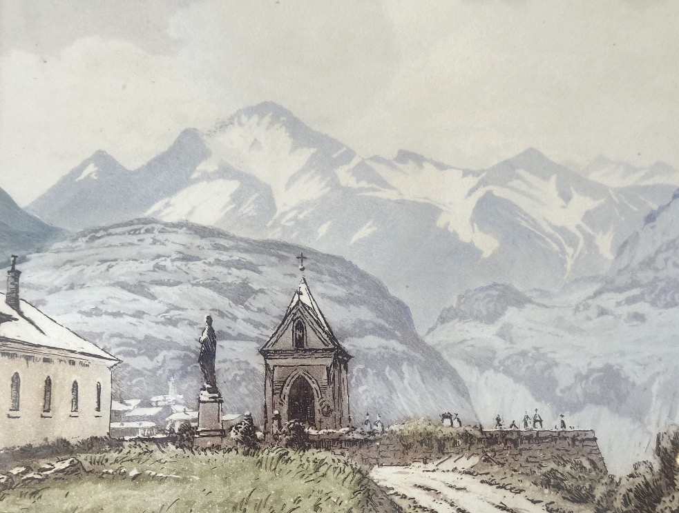 Joanny Drevet 1889-1969 Rare Aquatint Bramans En Maurienne Alpes Montagne-photo-3