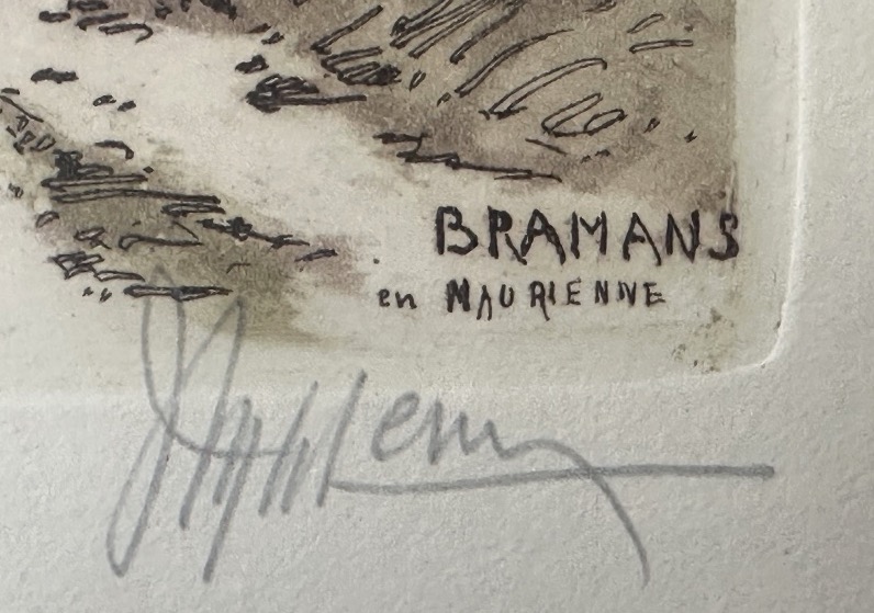 Joanny Drevet 1889-1969 Rare Aquatint Bramans En Maurienne Alpes Montagne-photo-4