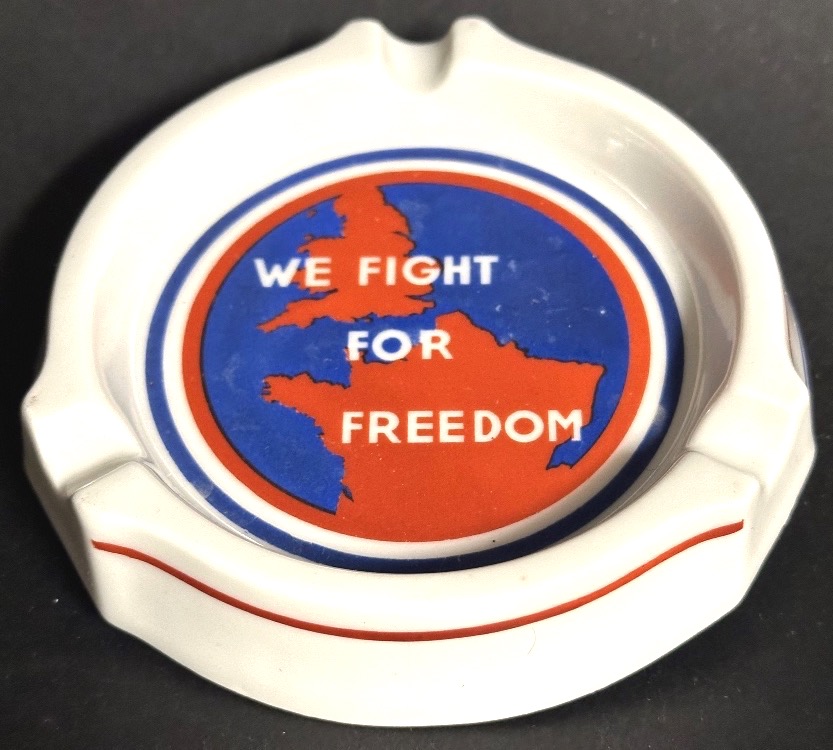 Jean Luce 1895-1964 Rare Ashtray Circa 1945 We Fight For Freedom Ww2 France Gb