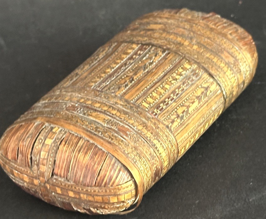 Straw Marquetry Case Late 18th Early 19th Century Louis XVI-photo-2