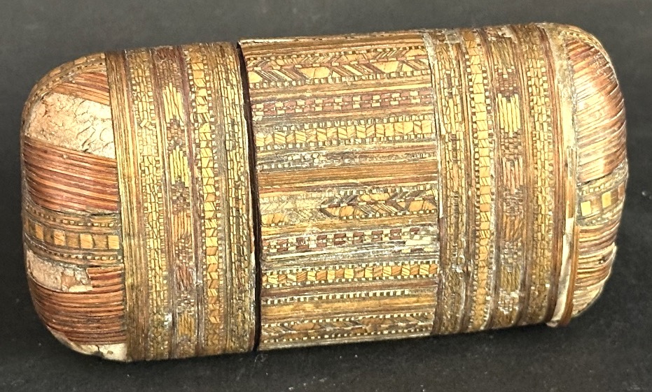 Straw Marquetry Case Late 18th Early 19th Century Louis XVI-photo-3