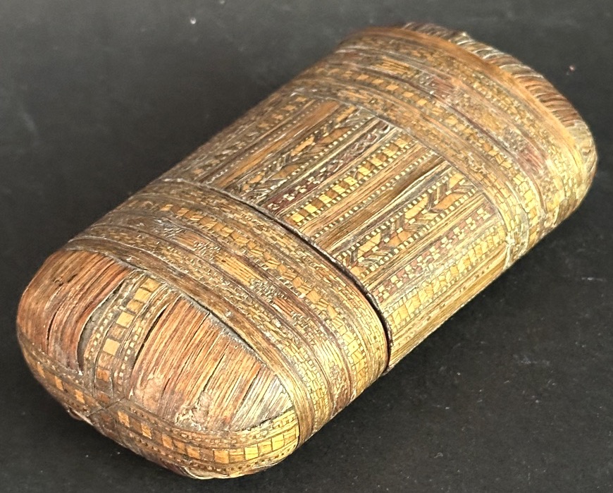 Straw Marquetry Case Late 18th Early 19th Century Louis XVI-photo-4
