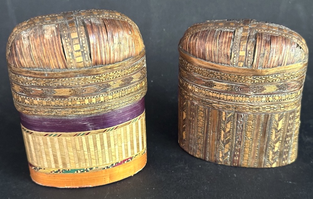 Straw Marquetry Case Late 18th Early 19th Century Louis XVI-photo-1