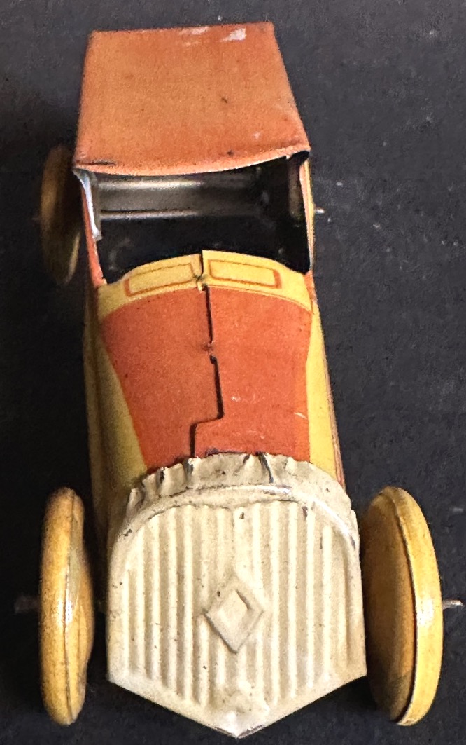 Antique 1930's Lithographed Sheet Metal Toy Car Rg2916 In Very Good Collectible Condition /25-photo-3
