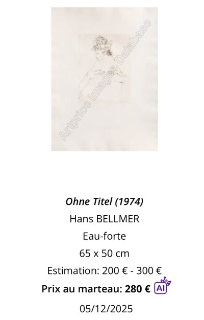 Hans BELLMER 1902-1975 Pointe sèche surréaliste Jeune femme au chapeau érotique-photo-5