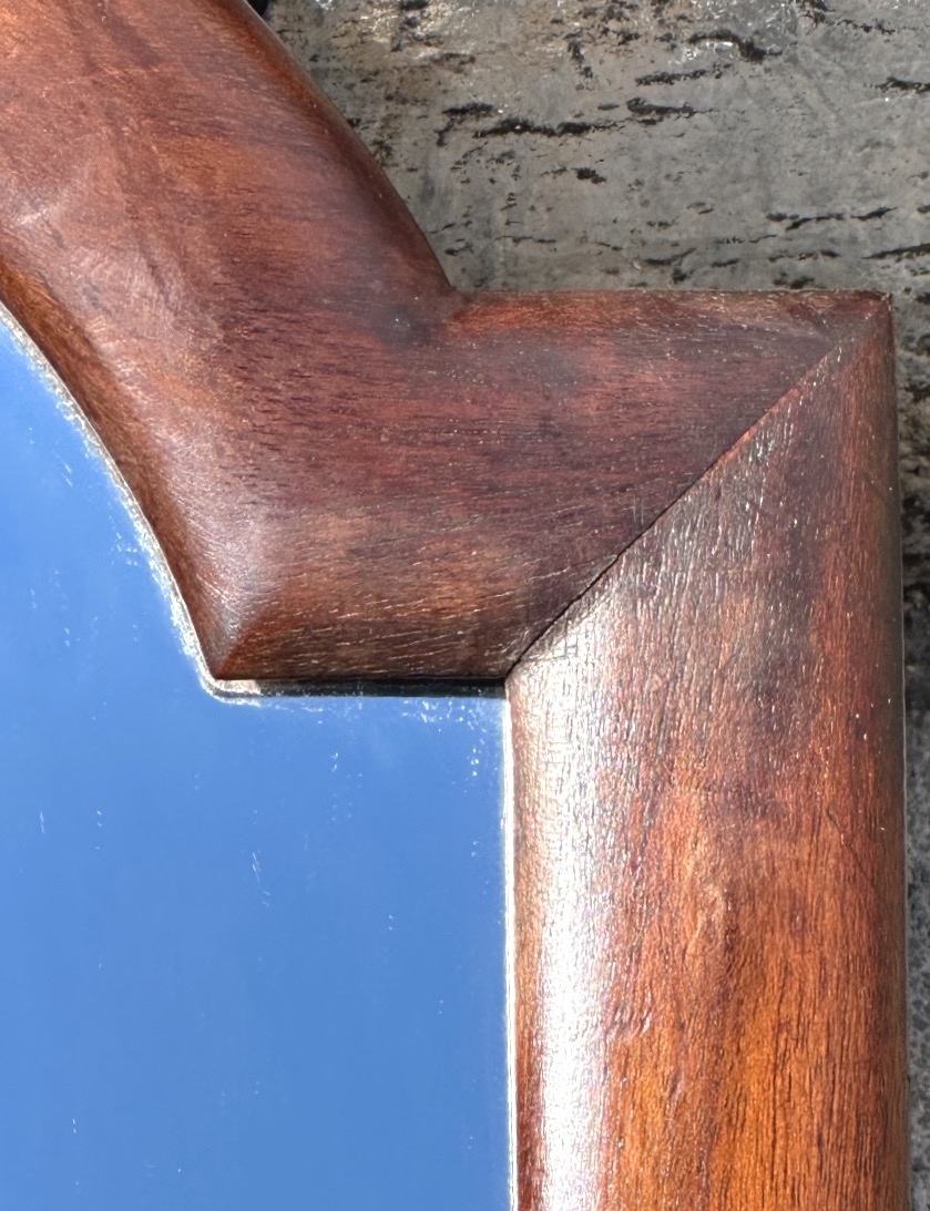 19th-century Mahogany Mirror With Curved Pediment 58x45.5cm-photo-2